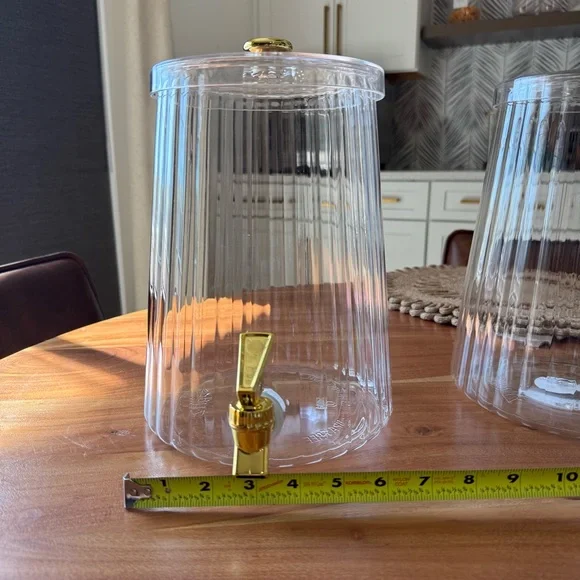 Plastic Clear Beverage Dispensers with Gold Accents - Picture 3 of 8